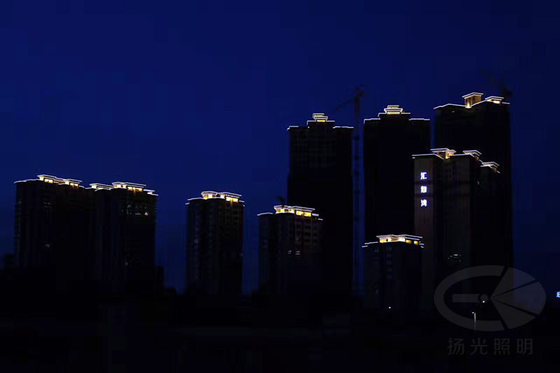 深圳市匯龍灣建筑照明工程深夜實(shí)景圖